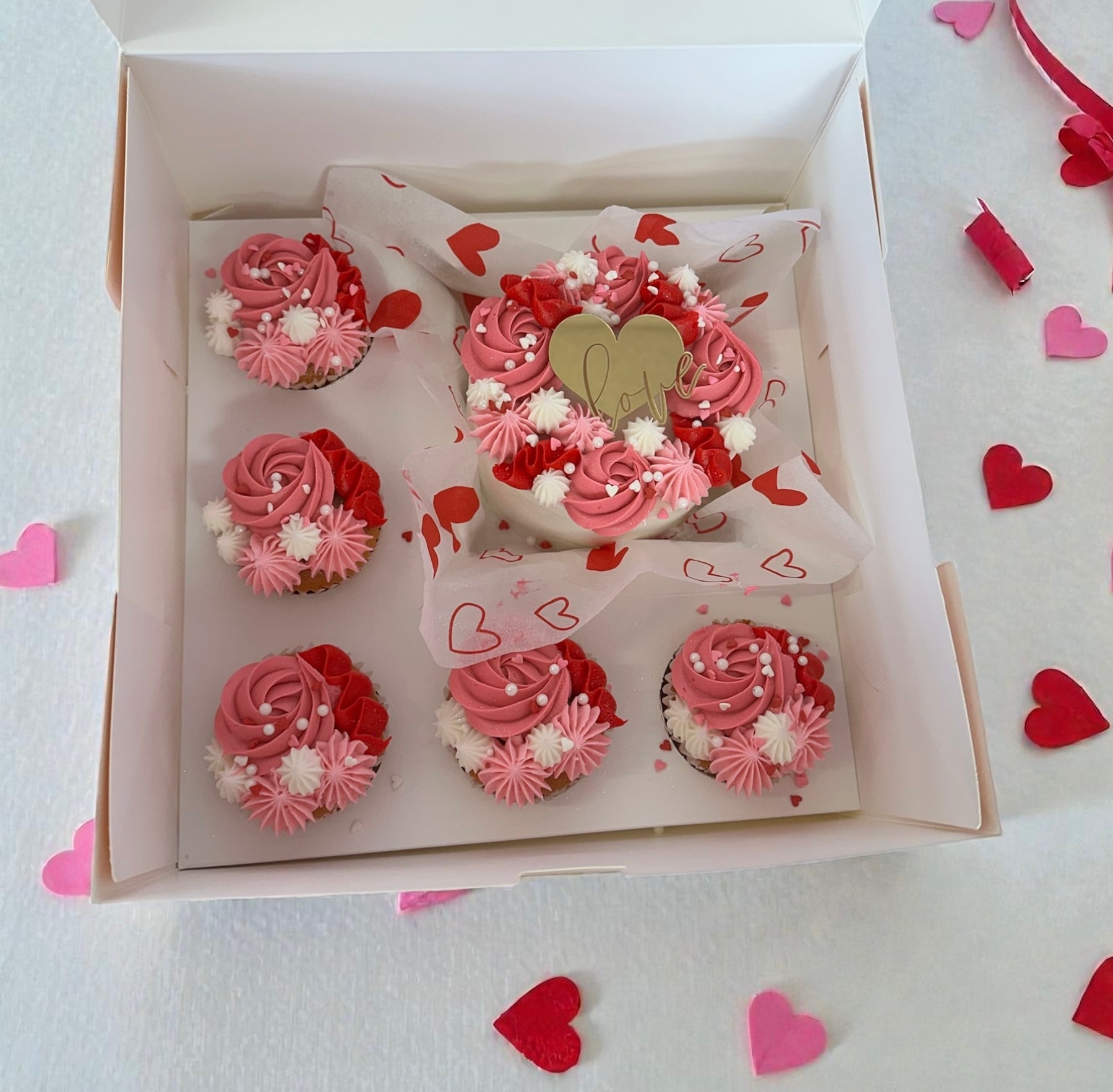Bento Cake and Buttercream cupcakes.